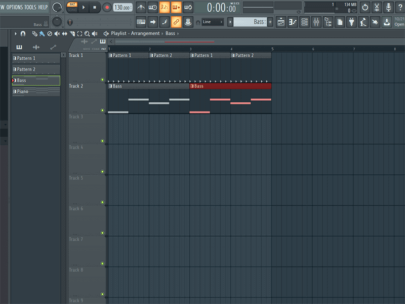 fl studio piano roll only plays one note