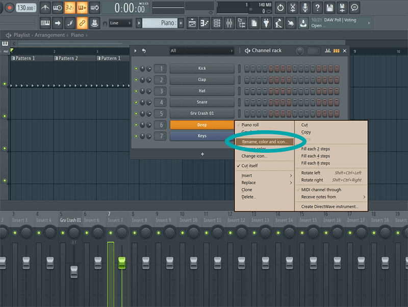 fl studio find key of song