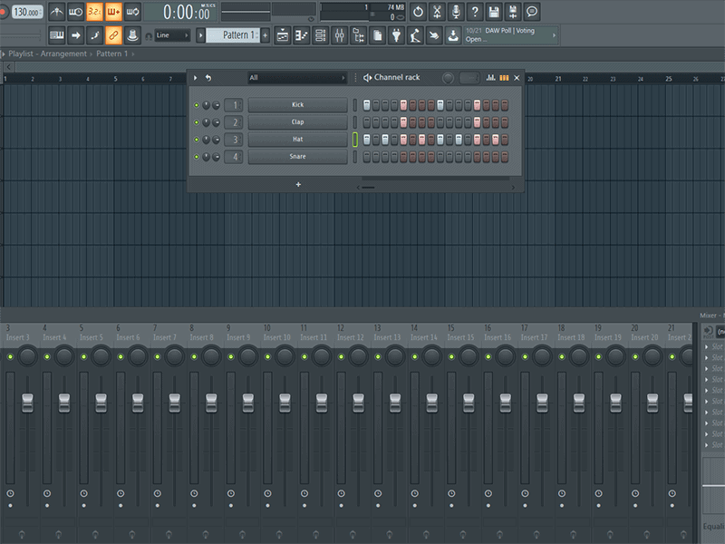 fl studio pattern volume reset